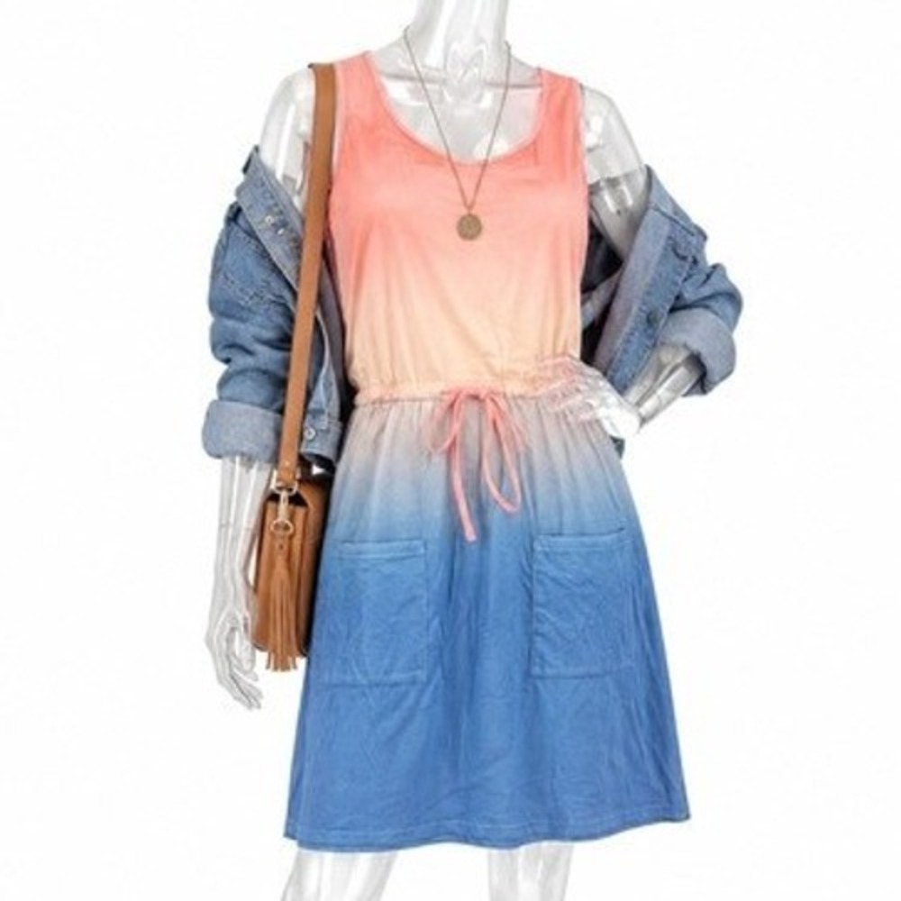 Saukole Casual Ombre Gradient T-shirt Dress NWT SKUW418